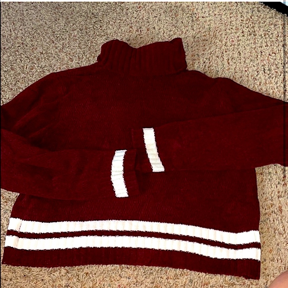 Striped turtleneck sweater